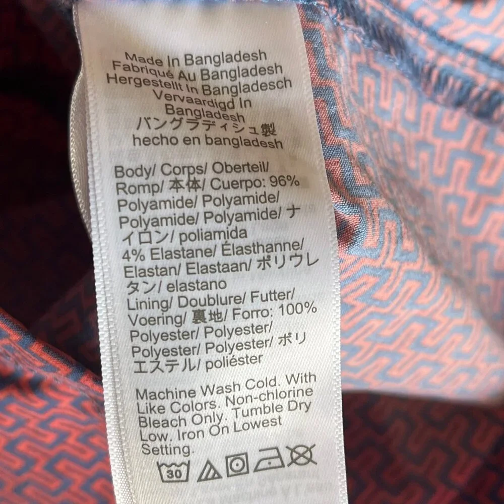 J Crew Board Shorts Men‎ Sz 30 Blue The Original Swimwear Geometric Pattern